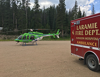 Heli and ambulance